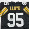 imageAutographedSigned Greg Lloyd Pittsburgh Black Football Jersey Beckett BAS COA