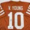 imageAutographedSigned Vince Young Texas Orange College Football Jersey JSA COA
