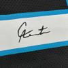 imageFacsimile Autographed Cam Newton Carolina Black Reprint Laser Auto Football Jersey Size Mens XL