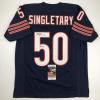 imageAutographedSigned Mike Singletary HOF 98 Chicago Blue Football Jersey JSA COA