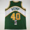 imageAutographedSigned Shawn Kemp Seattle Green Basketball Jersey JSA COA