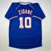 imageFacsimile Autographed Zinedine Zidane France Blue World Cup Reprint Laser Auto Soccer Jersey Size Mens XL