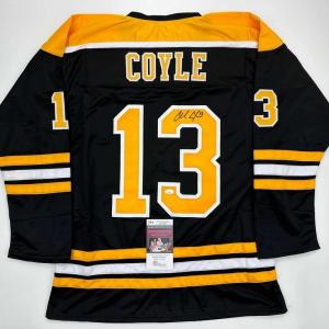 imageAutographedSigned Charlie Coyle Boston Black Hockey Jersey JSA COA