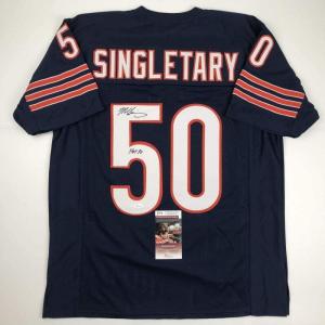 imageAutographedSigned Mike Singletary HOF 98 Chicago Blue Football Jersey JSA COA