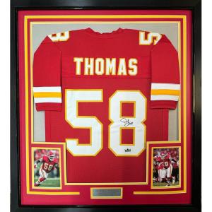 imageFramed Facsimile Autographed Derrick Thomas 35x39 Kansas City Red Reprint Laser Auto Football Jersey
