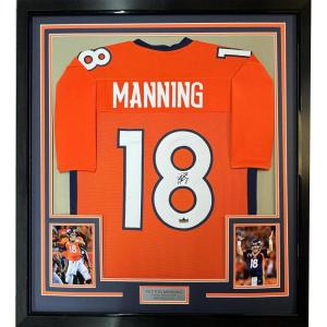 imageFramed Facsimile Autographed Peyton Manning 35x39 Denver Orange Reprint Laser Auto Football Jersey
