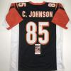 imageAutographedSigned Chad Johnson Ochocinco Cincinnati Black Football Jersey JSA COA