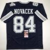 imageAutographedSigned Jay Novacek Dallas Dark Blue Football Jersey JSA COA