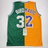 imageAutographedSigned Larry Bird ampamp Magic Johnson Dual Basketball Jersey JSA COA