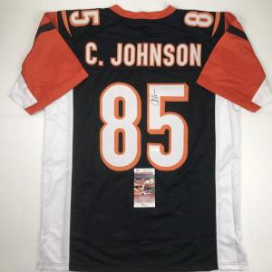 imageAutographedSigned Chad Johnson Ochocinco Cincinnati Black Football Jersey JSA COA