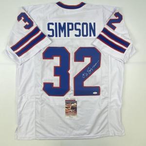 imageAutographedSigned OJ OJ Simpson Buffalo White Football Jersey JSA COA