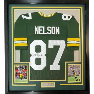 imageFramed AutographedSigned Jordy Nelson 33x42 Green Bay Green Football Jersey JSA COA