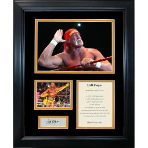 imageFramed Hulk Hogan Hall of Fame Facsimile Laser Engraved Signature Auto WWE 11quotx14quot Wrestling Photo Sig Collage