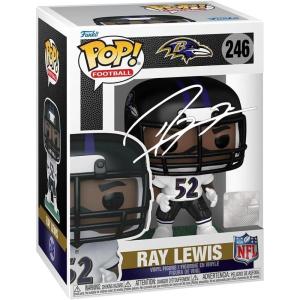 imageRay Lewis 246 Facsimile Signed Reprint Laser Autographed Funko POP Football Baltimore Ravens Figurine with Protector Case
