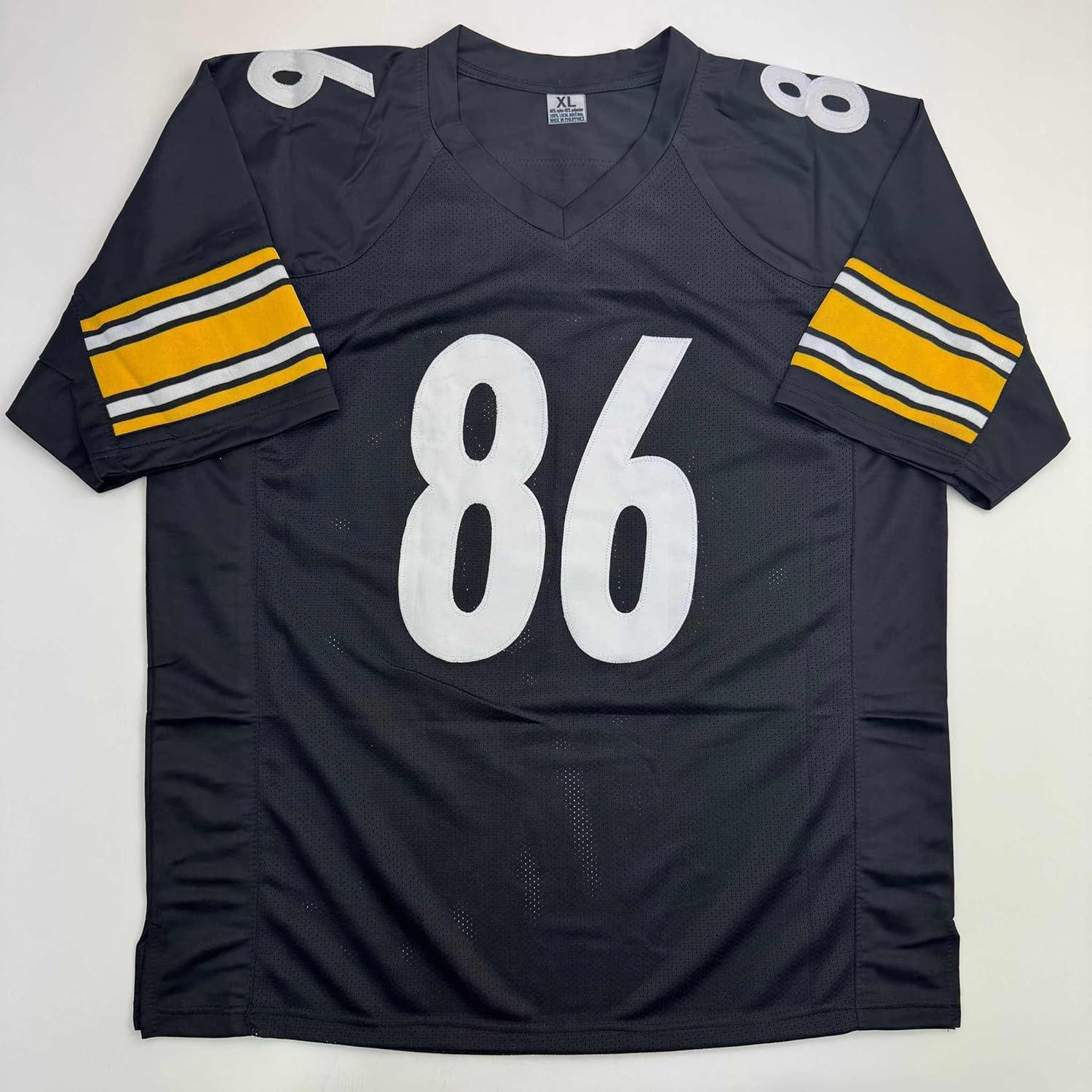 imageAutographedSigned Hines Ward Pittsburgh Black Football Jersey JSA COA