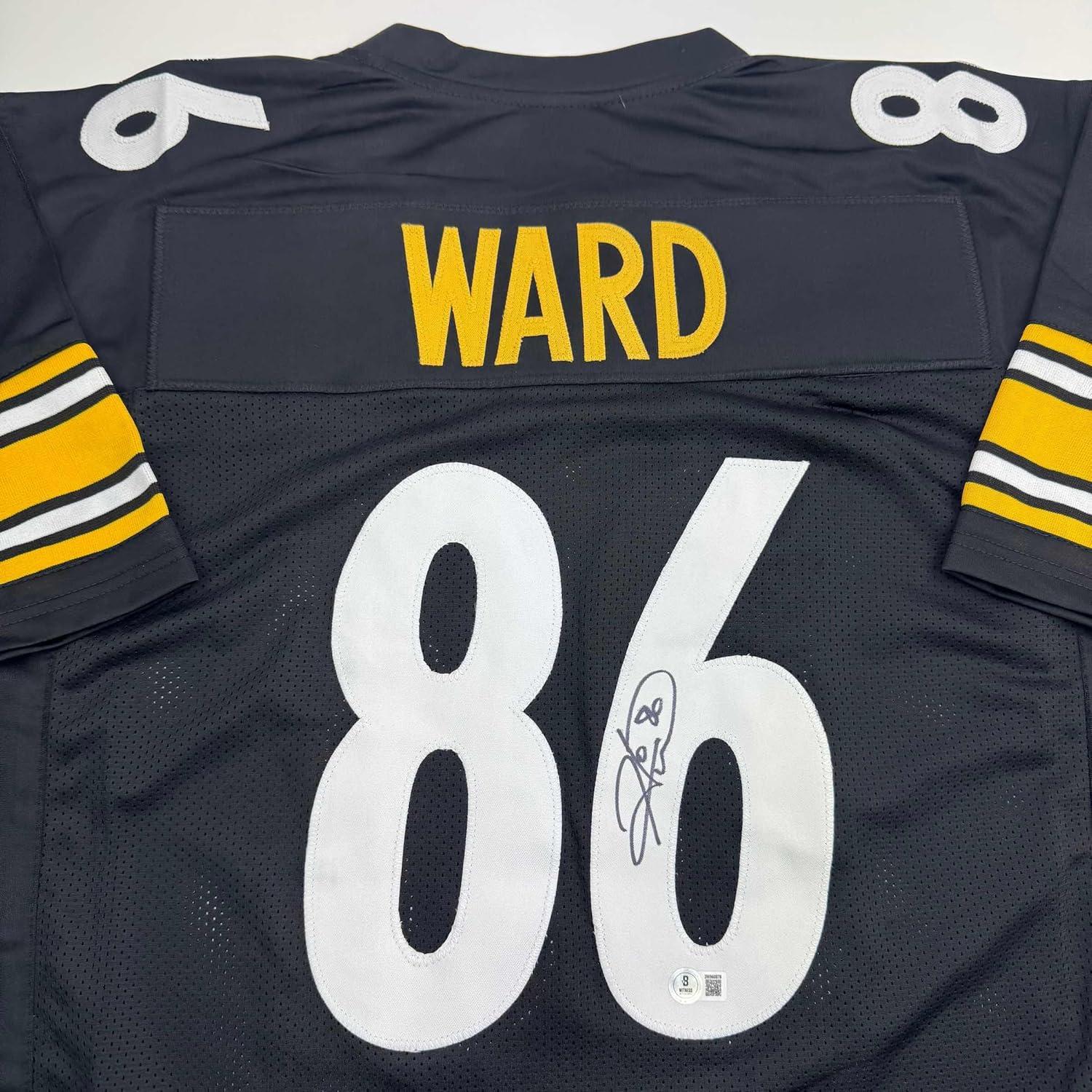 imageAutographedSigned Hines Ward Pittsburgh Black Football Jersey JSA COA