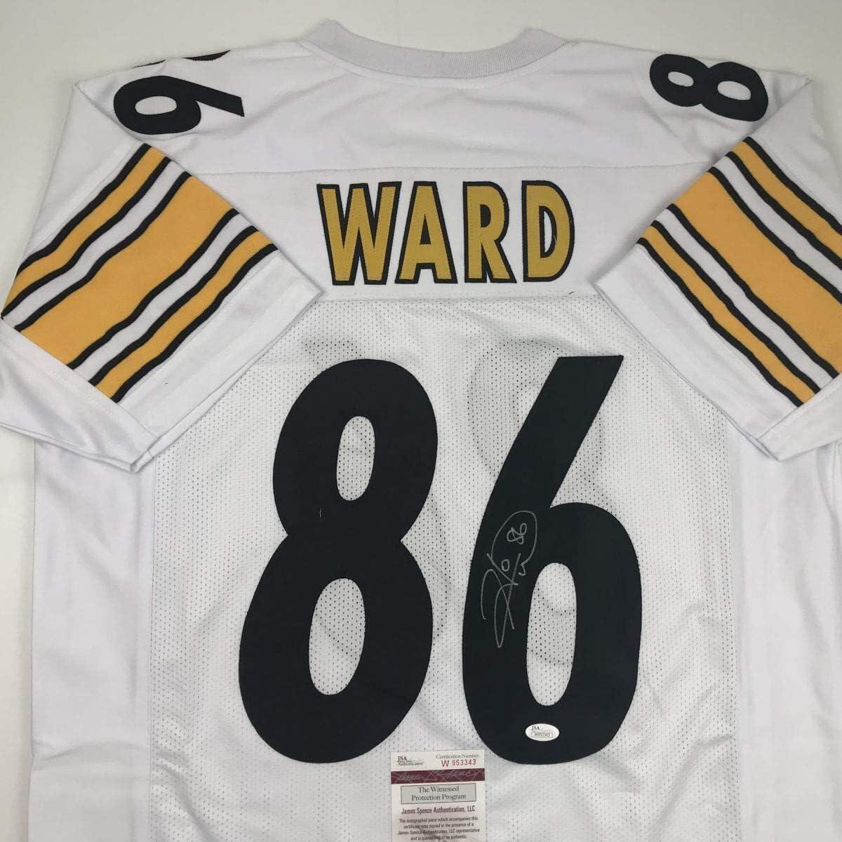imageAutographedSigned Hines Ward Pittsburgh White Football Jersey JSA COA