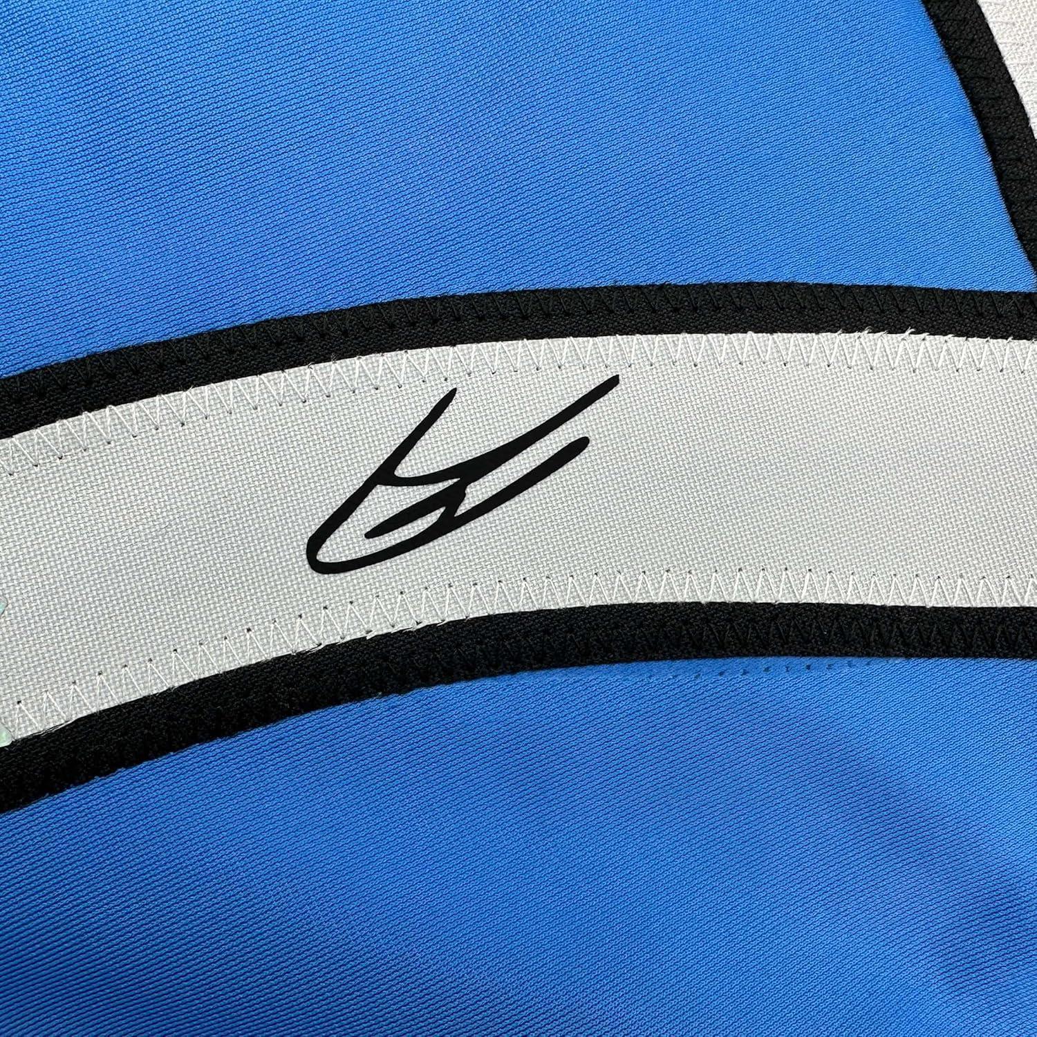 imageFacsimile Autographed Kevin De Bruyne Manchester City Blue Reprint Laser Auto Soccer Jersey Size Mens XL