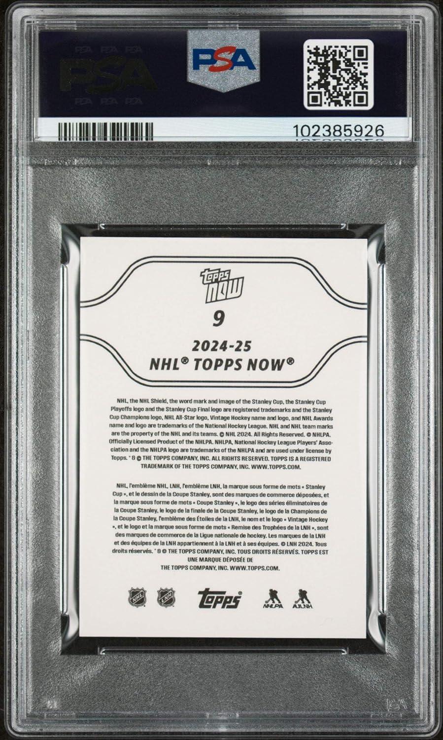 imageGraded 2024 Topps Now NHL Matvei Michkov 9 Stickers Rookie RC Hockey Card PSA 8 Near Mint