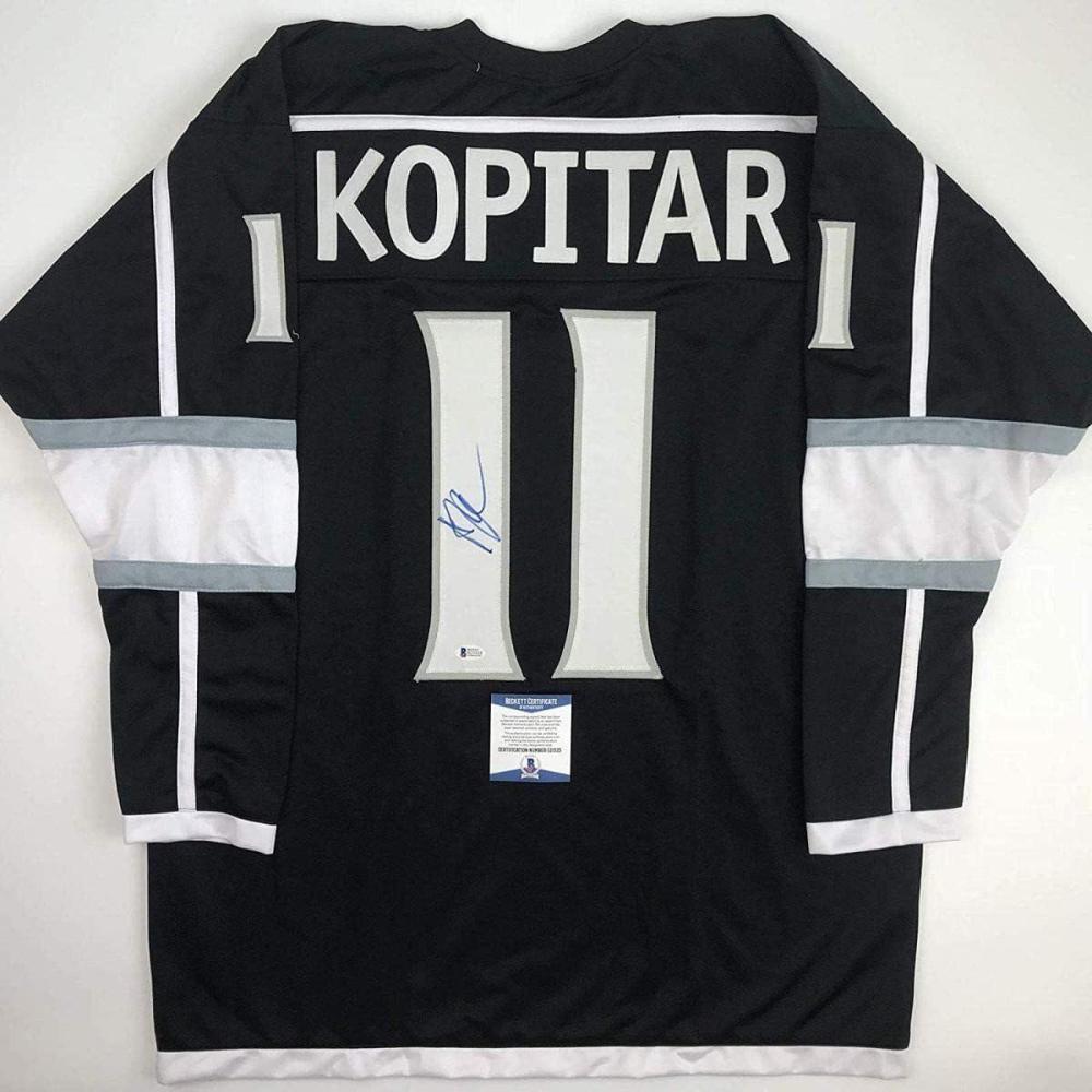 imageAutographedSigned Anze Kopitar Los Angeles LA Black Hockey Jersey Beckett BAS COA