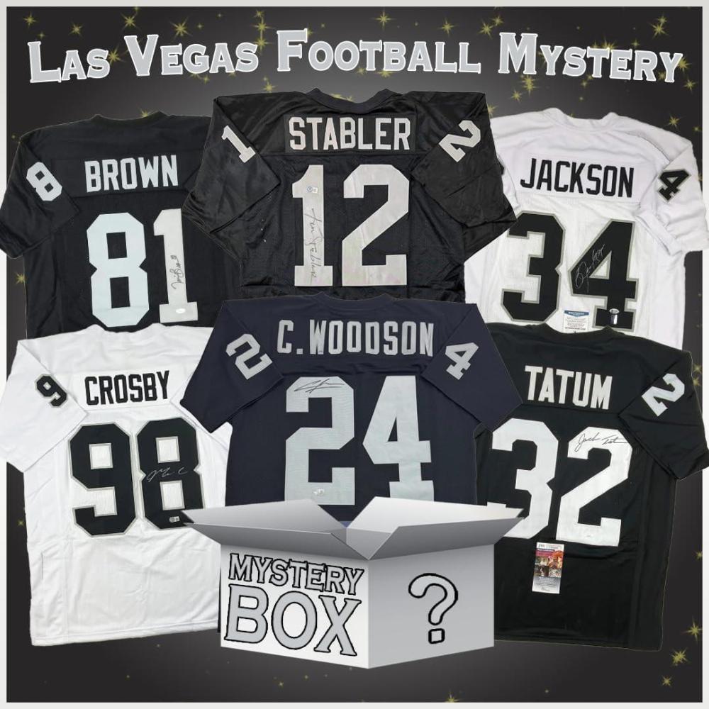 imageAutographedSigned Oakland Las Vegas Football Jersey Mystery Box with PSA JSA or Beckett COA