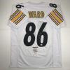 imageAutographedSigned Hines Ward Pittsburgh White Football Jersey JSA COA