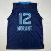 imageFacsimile Autographed Ja Morant Memphis Dark Blue Reprint Laser Auto Basketball Jersey Size Mens XL