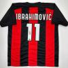 imageFacsimile Autographed Zlatan Ibrahimovic AC Milan BlackRed Reprint Laser Auto Soccer Jersey Size Mens XL