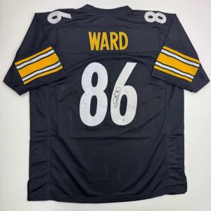 imageAutographedSigned Hines Ward Pittsburgh Black Football Jersey JSA COA