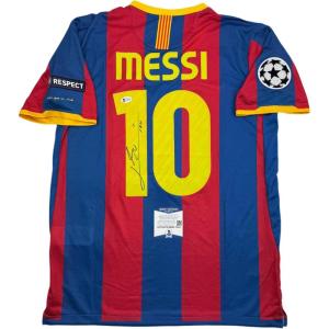 imageAutographedSigned Lionel Leo Messi FC Barcelona Soccer Jersey Beckett BAS COA 3