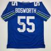 imageAutographedSigned Brian Bosworth Seattle Blue Football Jersey JSA COA