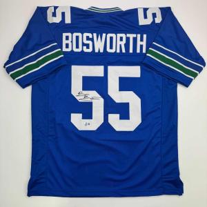 imageAutographedSigned Brian Bosworth Seattle Blue Football Jersey JSA COA