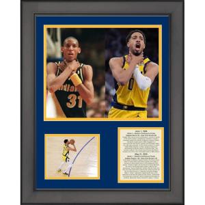 imageFramed Tyrese Halburton Reggie Miller Choke Celebration Indiana Pacers Game 1 2025 NBA Eastern Conference Finals Basketball 11quotx14quot Three Photo Collage