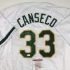 imageAutographedSigned Jose Canseco Oakland White Baseball Jersey JSA COA