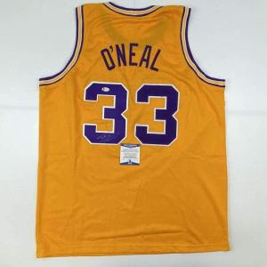 imageAutographedSigned Shaquille Shaq ONeal LSU Yellow Basketball Jersey Beckett BAS COA