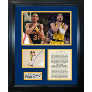 imageFramed Tyrese Haliburton Reggie Miller Choke Celebration Indiana Pacers Game 1 2025 Eastern Conference Finals Facsimile Laser Engraved Signature Auto Basketball 11quotx14quot Photo Sig Collage
