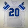 imageFacsimile Autographed Barry Sanders Detroit White Reprint Laser Auto Football Jersey Size Mens XL