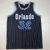 imageFacsimile Autographed Shaquille Shaq ONeal Orlando Black Pinstripe Reprint Laser Auto Basketball Jersey Size Mens XL