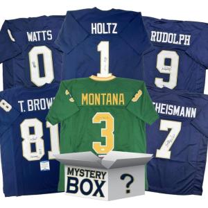 imageAutographedSigned Notre Dame College Football Jersey Mystery Box with PSA JSA or Beckett COA