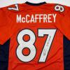 imageAutographedSigned Ed McCaffrey 2x SB Champs Denver Orange Football Jersey Beckett BAS COA