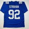 imageFacsimile Autographed Michael Strahan New York Blue Reprint Laser Auto Football Jersey Size Mens XL