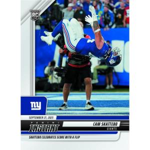 image2025 Panini Instant Cam Skattebo 98 Skattebo Celebrates Score With a Flip New York Giants Rookie RC Football Card