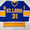imageAutographedSigned Curtis Joseph St Louis Blue Hockey Jersey JSA COA