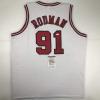 imageAutographedSigned Dennis Rodman Chicago White Basketball Jersey JSA COA