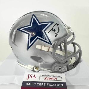 imageAutographedSigned Trevon Diggs Dallas Cowboys Mini Football Helmet JSA COA