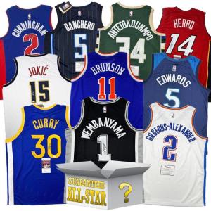 imageCurrent AllStar AutographedSigned Basketball Jersey Mystery Box with PSA JSA or Beckett COA