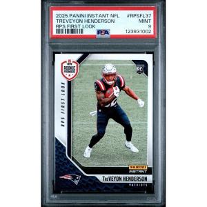imageGraded 2025 Panini Instant TreVeyon Henderson RPSFL37 RPS First Look Rookie RC Football Card PSA 9 Mint