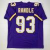 imageFacsimile Autographed John Randle Minnesota Purple Reprint Laser Auto Football Jersey Size Mens XL