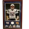 imageFramed AutographedSigned Tom Brady New England Patriots Signature Cut Index Card Super Bowl Patches JSA COALOA
