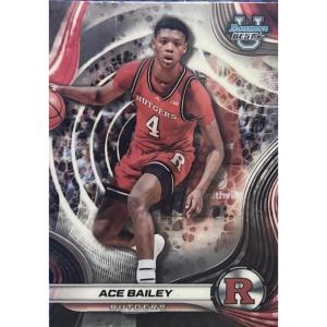 image2024 Topps Bowman Best University Ace Bailey 1 Rutgers Scarlet Knights Rookie RC Basketball Card